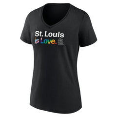 St. Louis Cardinals Women's City Pride V-Neck T-Shirt - Black T-shirts