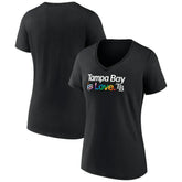 Tampa Bay Rays Women's City Pride V-Neck T-Shirt - Black T-shirts