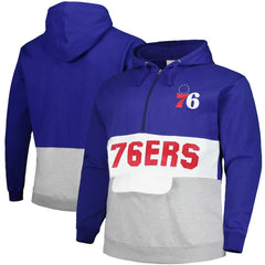 Philadelphia 76ers Big & Tall Anorak Half-Zip Hoodie Royal - Fanatics