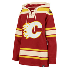 Calgary Flames '47 Women's Superior Lacer Pullover Hoodie - Red | US 5351049