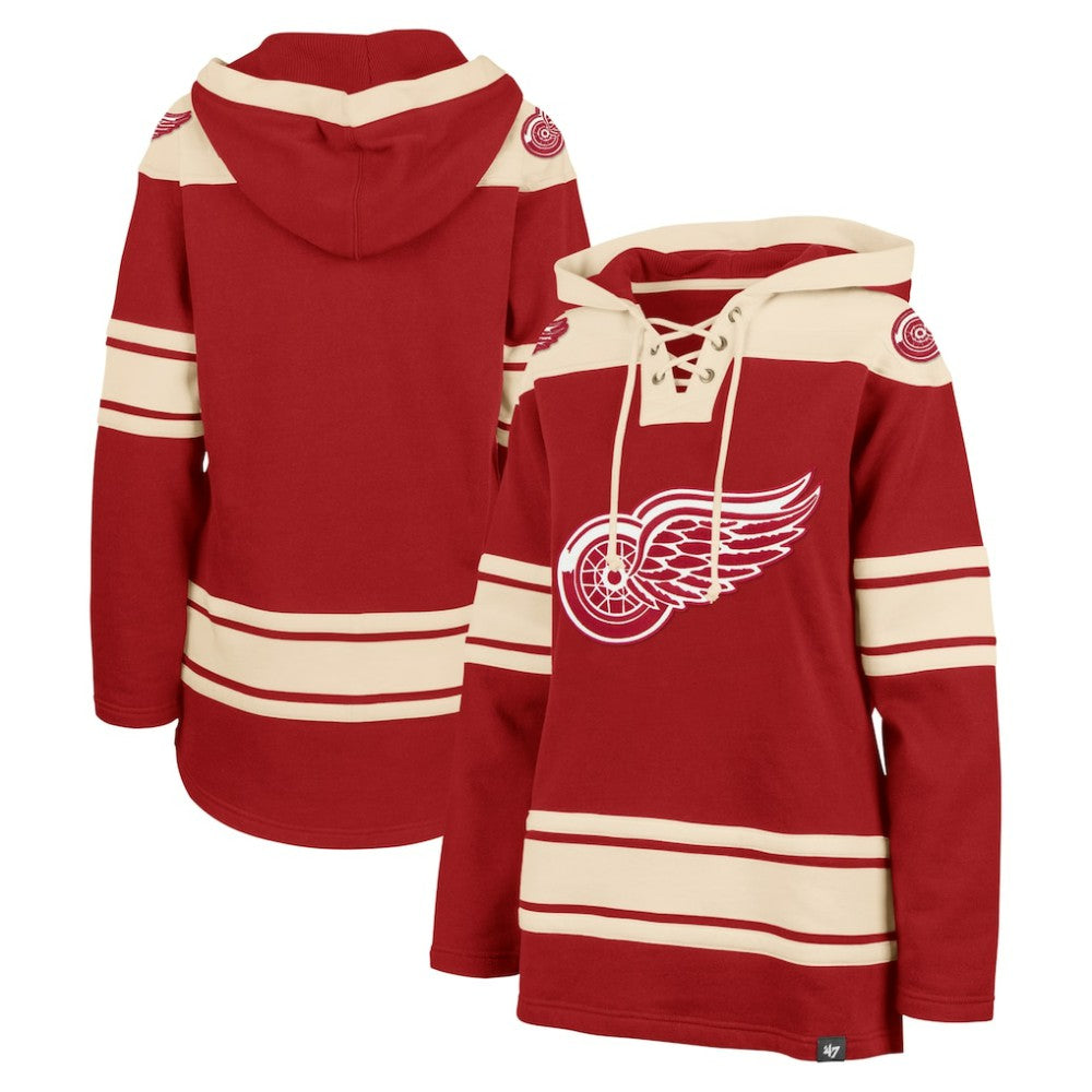 Detroit Red Wings '47 Women's Superior Lacer Pullover Hoodie - Red | US 5351051