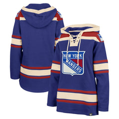 New York Rangers '47 Women's Superior Lacer Pullover Hoodie - Blue | US 5351059