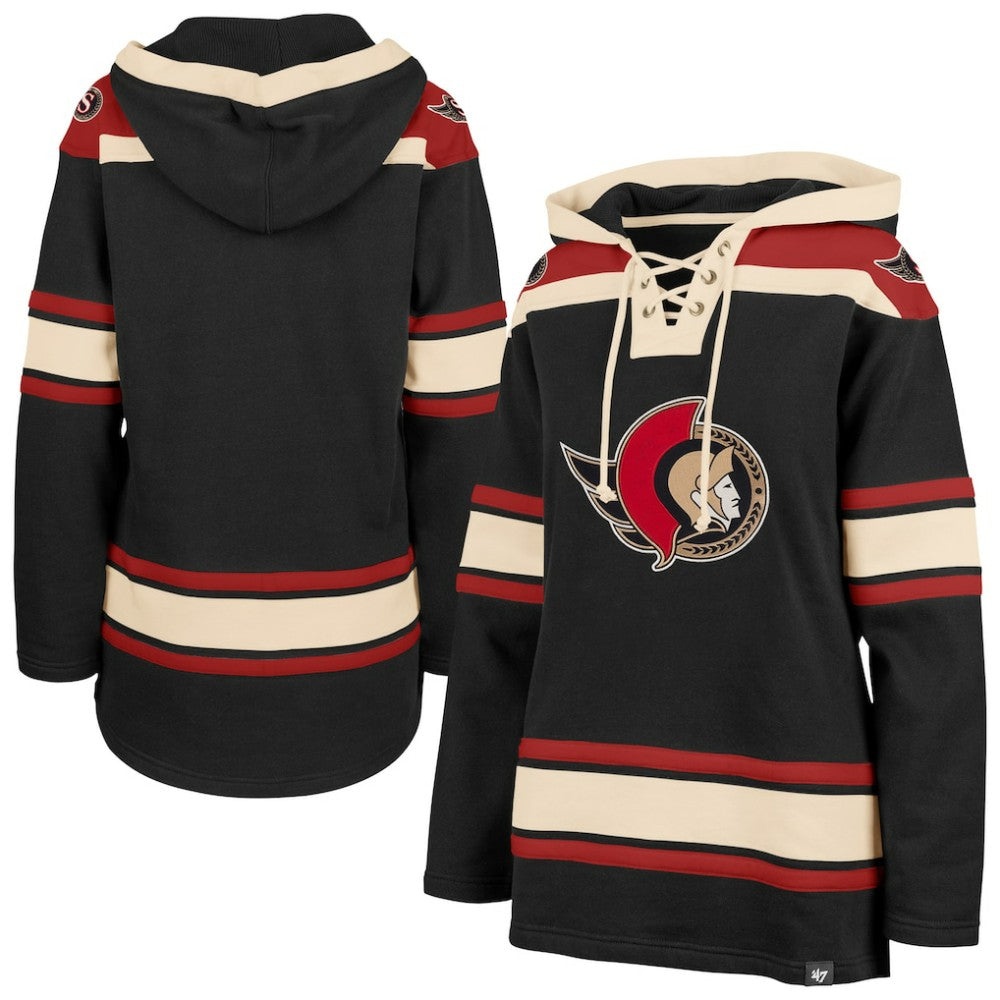 Ottawa Senators '47 Women's Superior Lacer Pullover Hoodie - Black | US 5351070