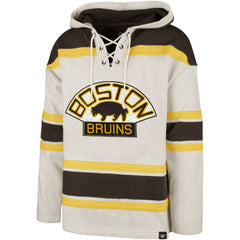 Boston Bruins '47 Rockaway Lacer Pullover Hoodie - Oatmeal | US 5351241