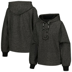 Cleveland Guardians DKNY Sport Women's Debbie Dolman Raglan Pullover Hoodie - Black Hoodies