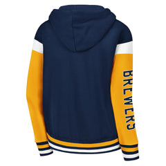 Milwaukee Brewers Starter Women's Homestretch Full-Zip Hoodie - Navy Hoodies