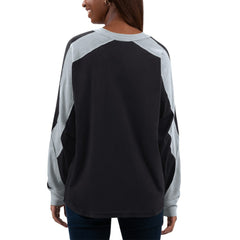 Chicago White Sox G-III 4Her by Carl Banks Women's Smash Raglan Long Sleeve T-Shirt - Black/Silver T-shirts