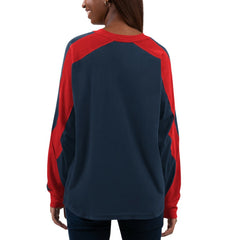 Boston Red Sox G-III 4Her by Carl Banks Women's Smash Raglan Long Sleeve T-Shirt - Navy/Red T-shirts