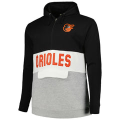 Baltimore Orioles Big & Tall Hoodie Half-Zip Sweatshirt - Black/Heather Gray Hoodies