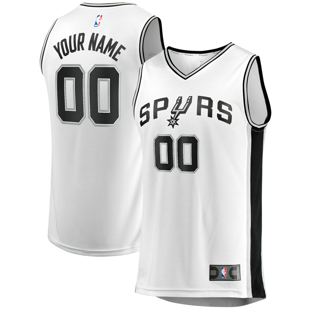 San Antonio Spurs Youth Fast Break Replica Custom Jersey Association Edition White - Fanatics
