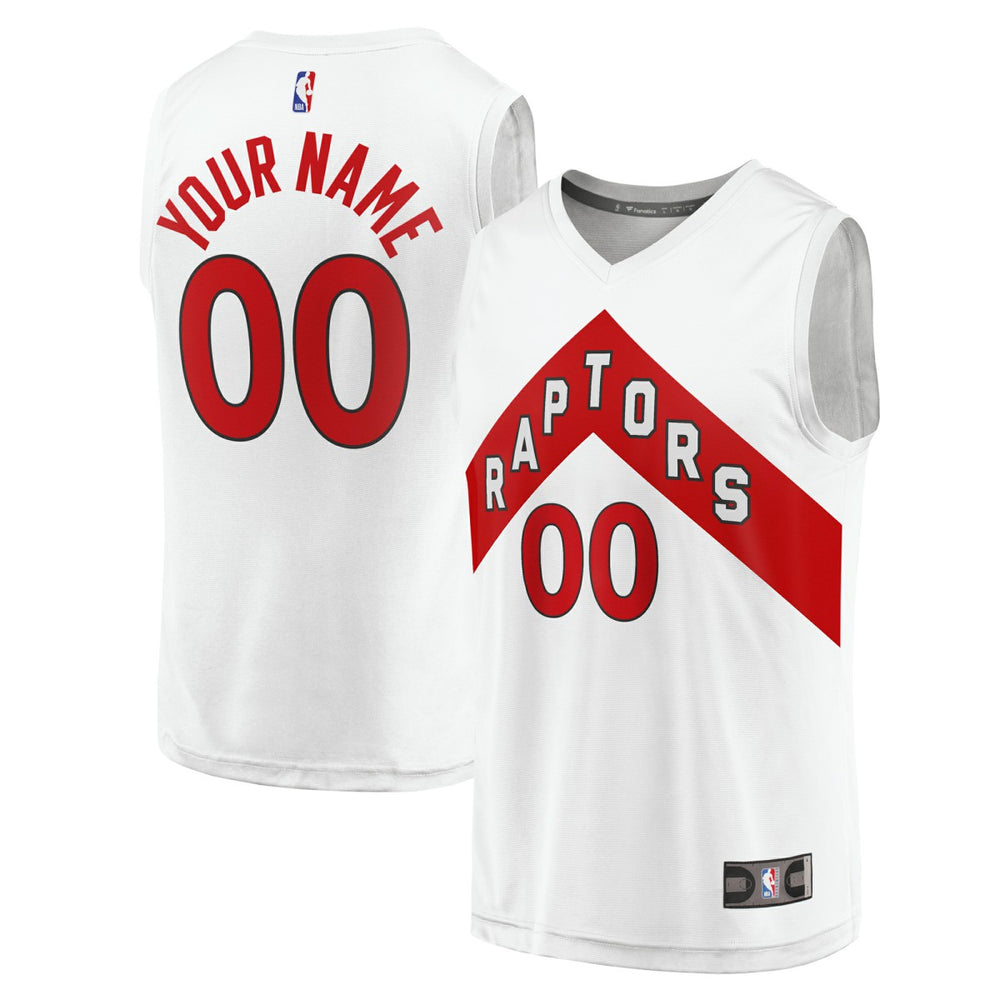 Toronto Raptors Youth Fast Break Replica Custom Jersey Association Edition White - Fanatics