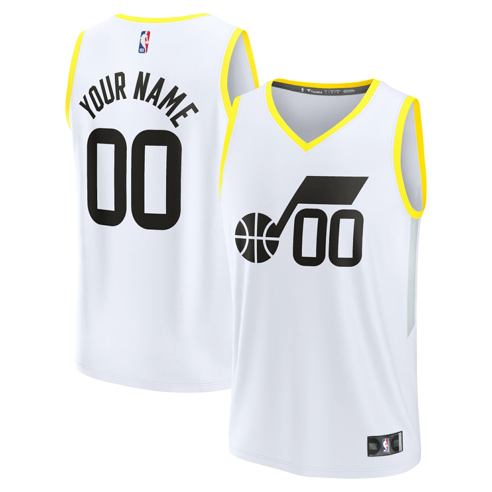 Utah Jazz Youth Fast Break Replica Custom Jersey Association Edition White - Fanatics