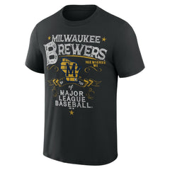 Milwaukee Brewers Darius Rucker Collection by Fanatics Beach Splatter T-Shirt - Black T-shirts