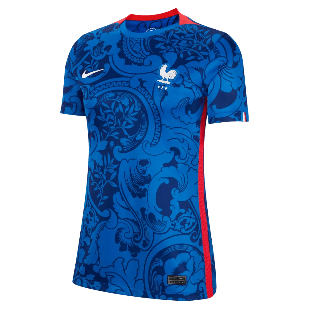Nike France Women's EC22 Home Soccer Jersey - Hyper Cobalt-Siren Red