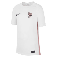 Nike 2022-23 France Away Youth Soccer Jersey White-Pink Glaze-Blue