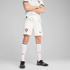 Puma 2025-26 Portugal Men's Stadium Away Soccer Shorts Puma White-Puma Black