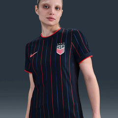 Nike 2025 USA Women's 4-Star Authentic Away Soccer Jersey Obsidian/Challenge Red/Challenge Red