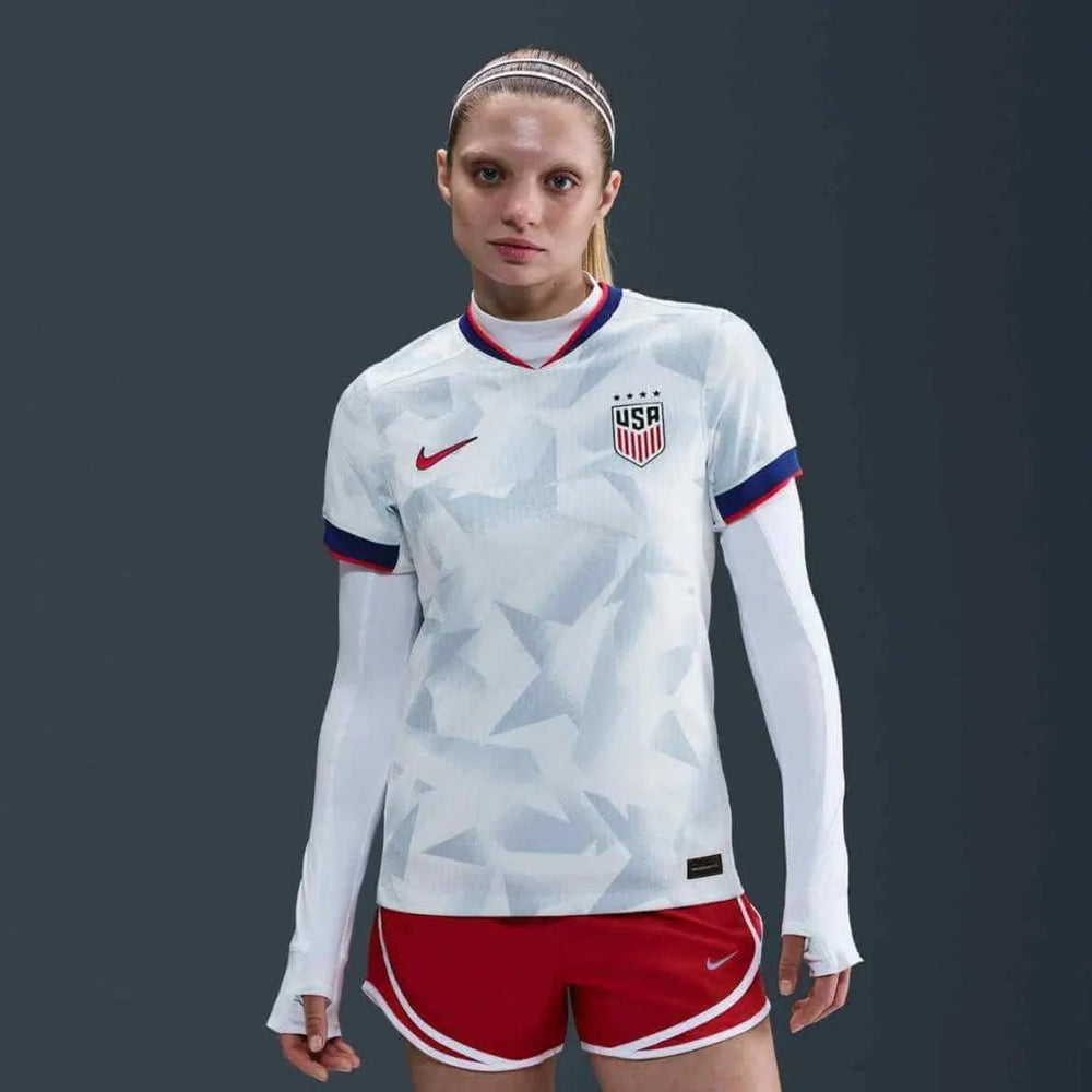 Nike 2025 USA Women's 4-Star Authentic Home Soccer Jersey White/Rush Blue/Challenge Red