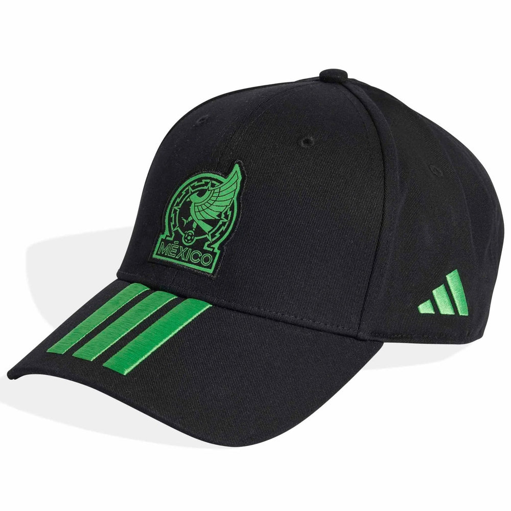 Adidas 2026 Mexico Baseball Cap 3 Stripes Black / Semi Flash Green