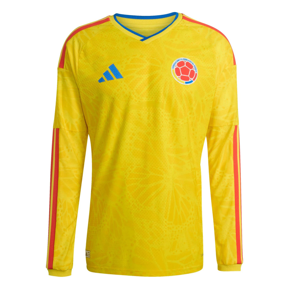 Adidas 2026 Colombia Men's Authentic Home Long-Sleeve Soccer Jersey Impact Yellow