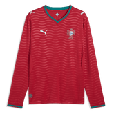 Puma 2026 Portugal Men's Stadium Home Long-Sleeve Soccer Jersey Club Red-Green Lagoon