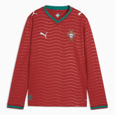 Puma 2026 Portugal Youth Stadium Home Long-Sleeve Jersey Club Red-Green Lagoon