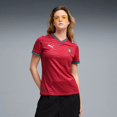Puma 2026 Portugal Women's Stadium Home Soccer Jersey Club Red-Green Lagoon