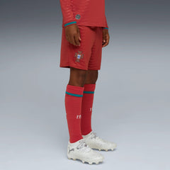 Puma 2026 Portugal Youth Stadium Home Shorts Club Red-Green Lagoon