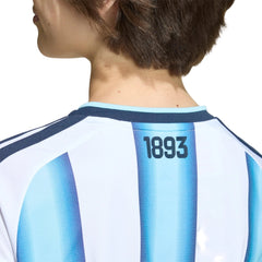 Adidas 2026 Argentina Youth Stadium Home Soccer Jersey White / Icey Blue / Light Blue