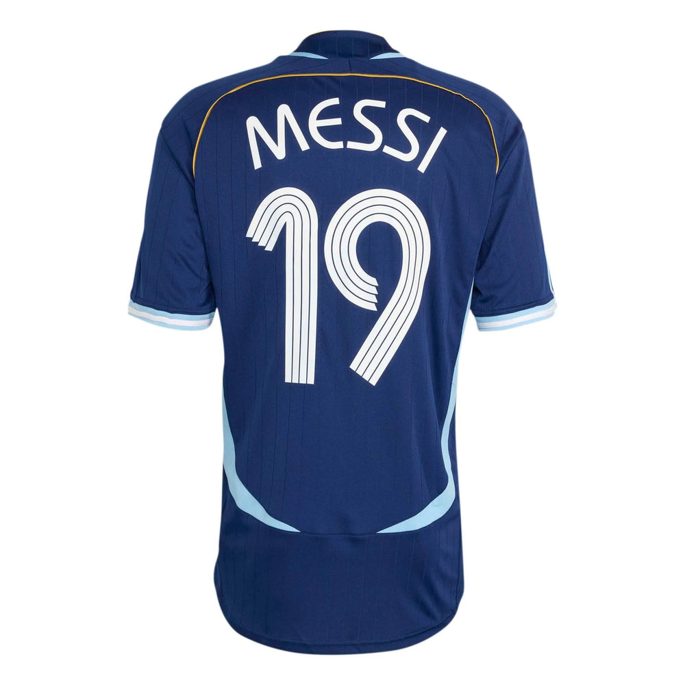 Adidas 2006 Argentina Men's Retro Stadium Away Messi #19 Soccer Jersey Dark Blue