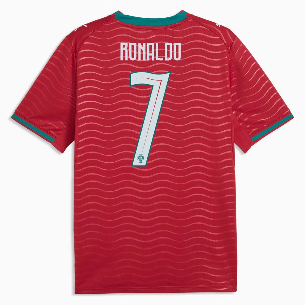 Puma 2026 Portugal Men's Stadium Home Ronaldo #7 Soccer Jersey Club Red-Green Lagoon