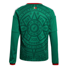 Adidas 2026 Mexico Youth Stadium Home Long-Sleeve Soccer Jersey Bold Green