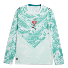 Puma 2026-27 Portugal Men's Stadium Away Long-Sleeve Soccer Jersey Puma White-Green Lagoon