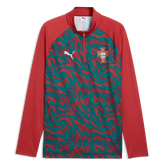 Puma 2026-27 Portugal Men's 1/4 Zip Pre-Match Top Club Red-Green Lagoon