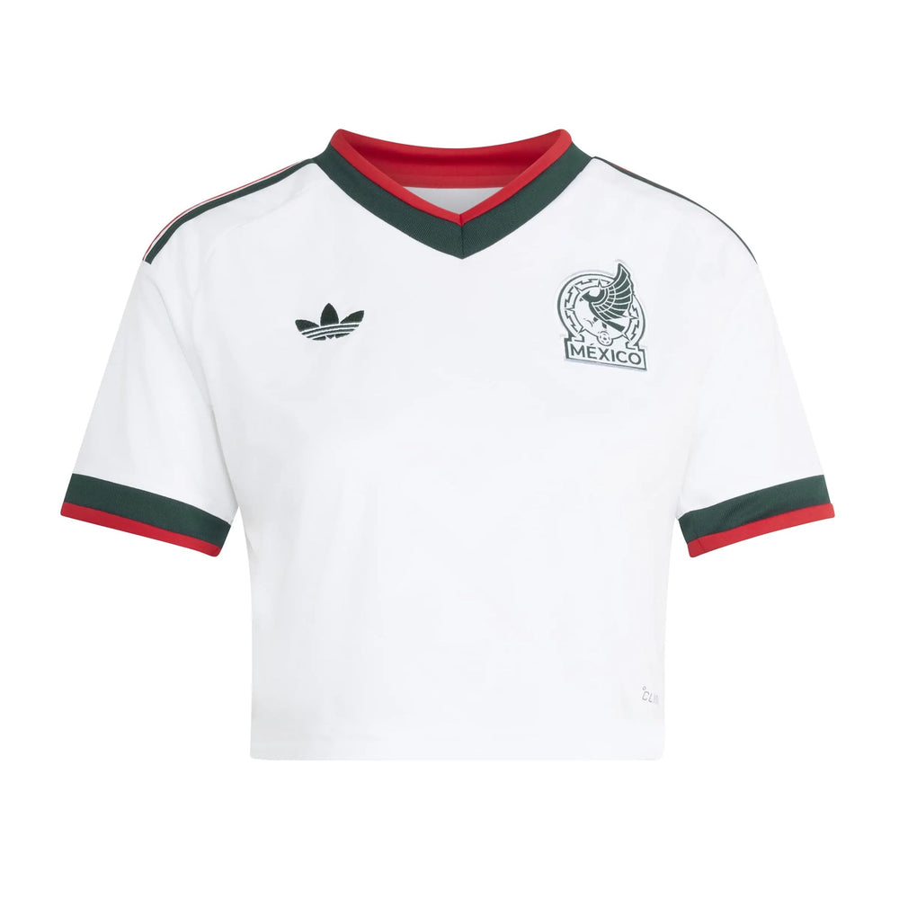 Adidas 2026 Mexico Women's Stadium Away Cropped Soccer Jersey White