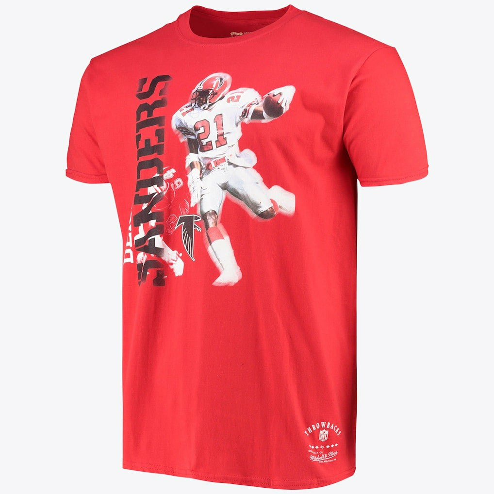 Atlanta Falcons Stencil Font Player Tee Deion Sanders - Mens