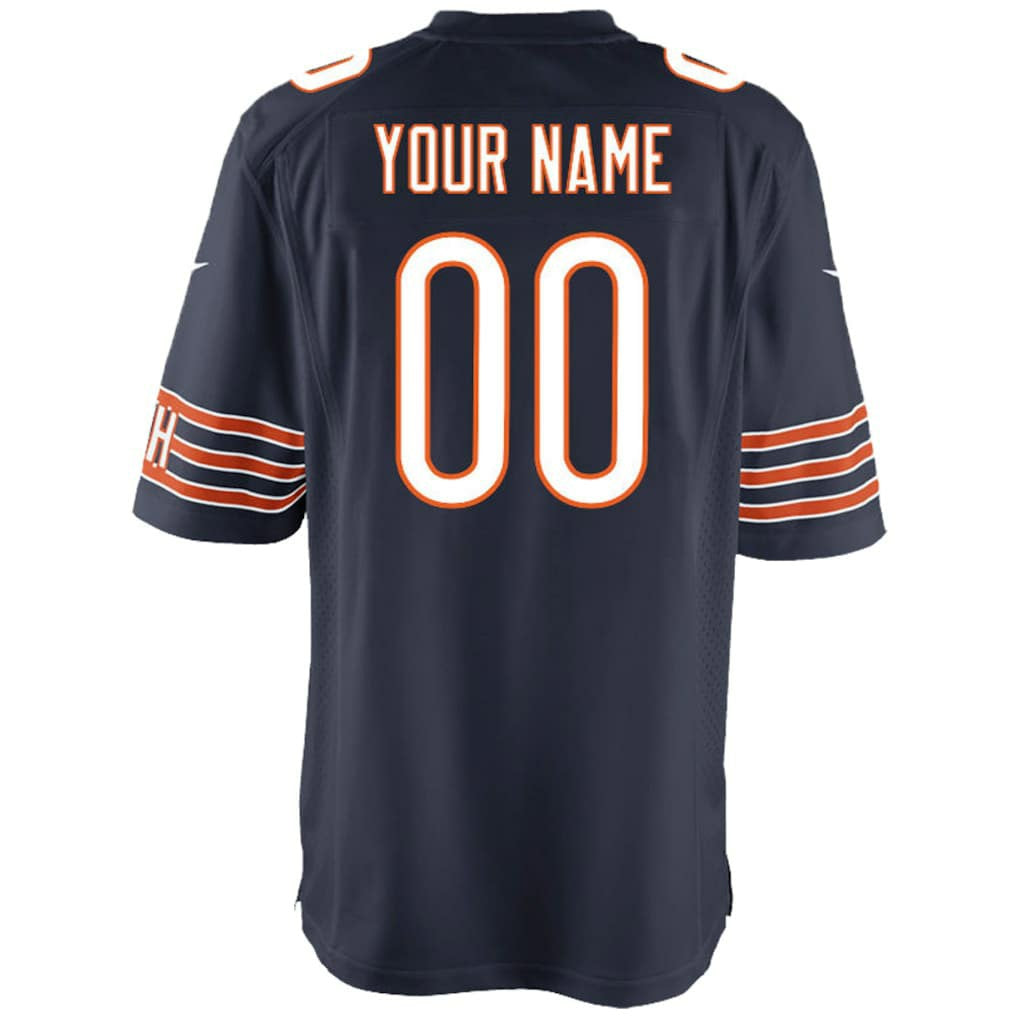 Chicago Bears Youth Custom Game Jersey - Navy Jerseys
