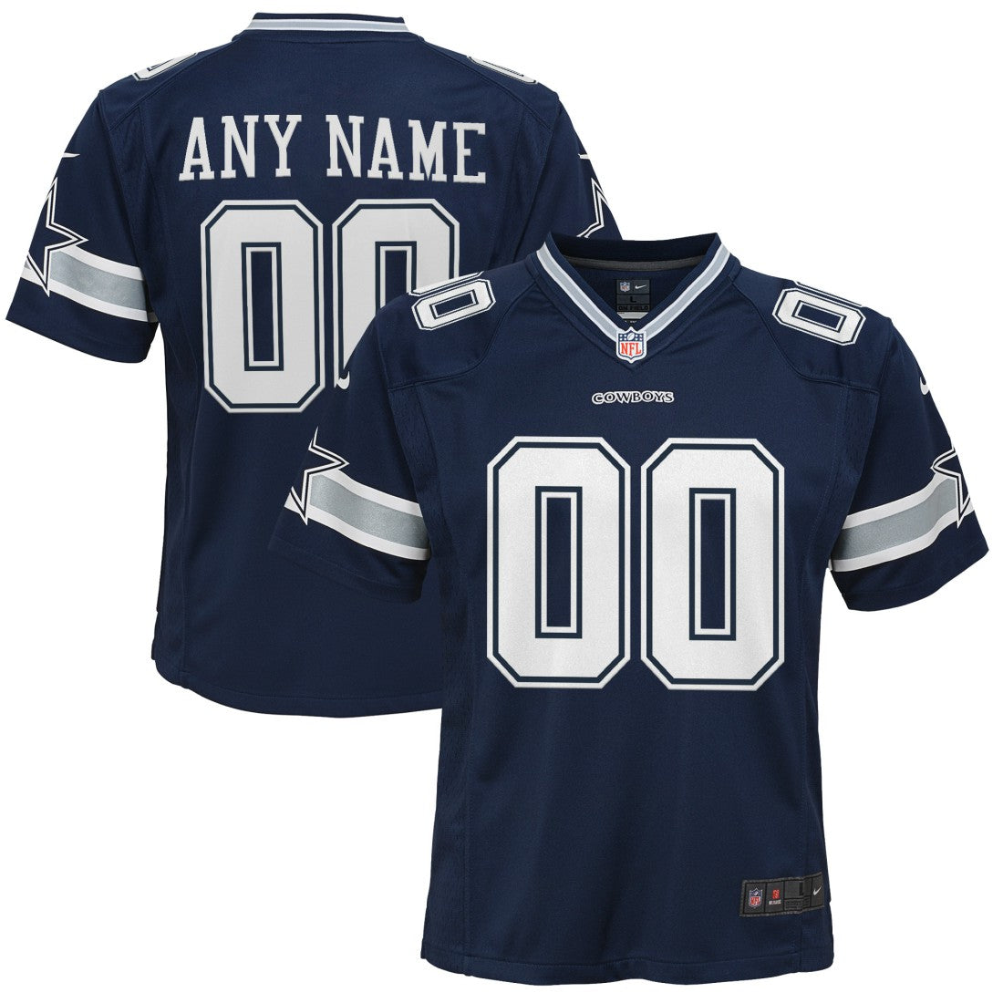 Dallas Cowboys Youth Custom Game Jersey - Navy Jerseys