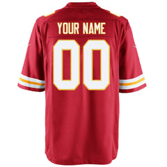 Kansas City Chiefs Youth Custom Game Jersey - Red Jerseys