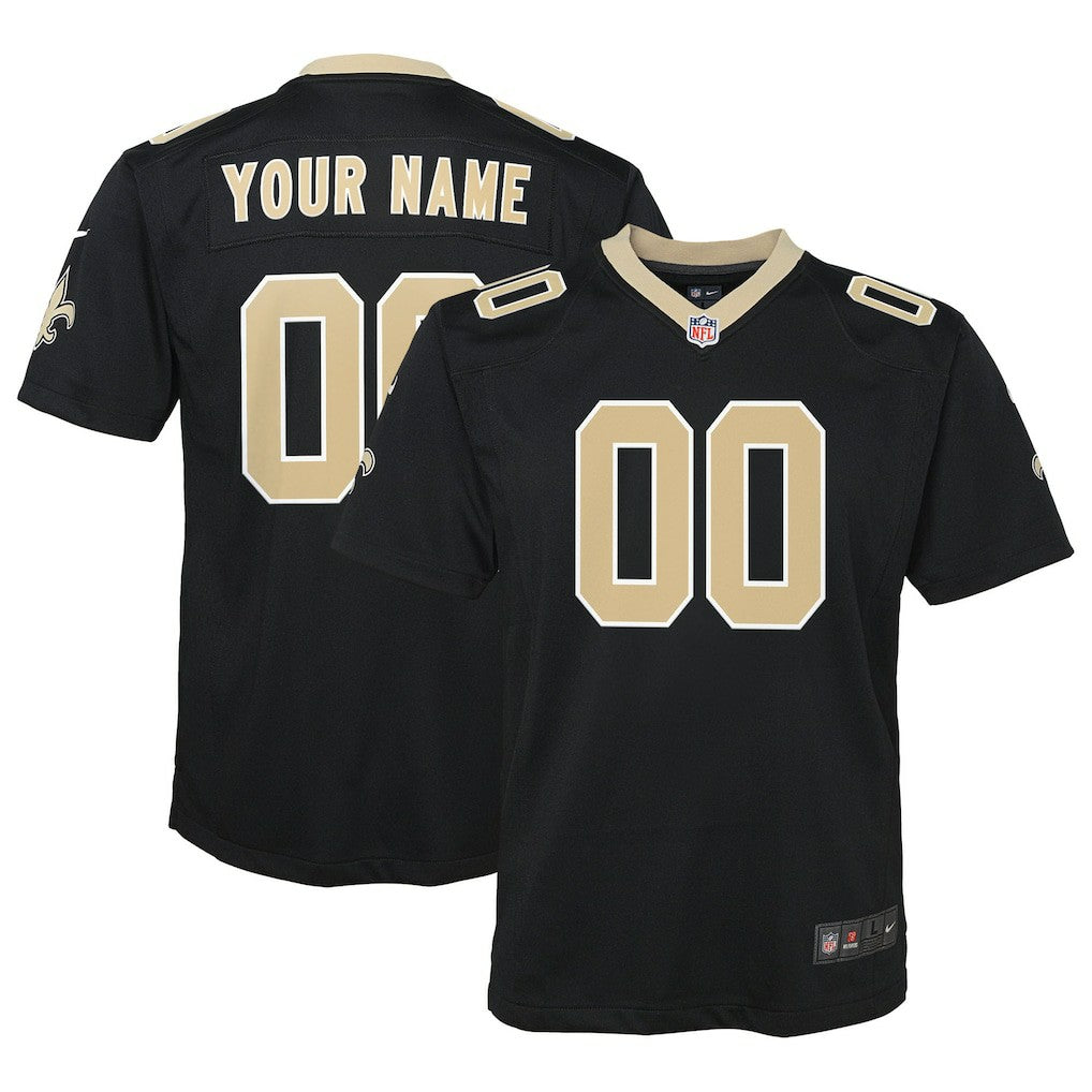 New Orleans Saints Youth Custom Game Jersey - Black Jerseys