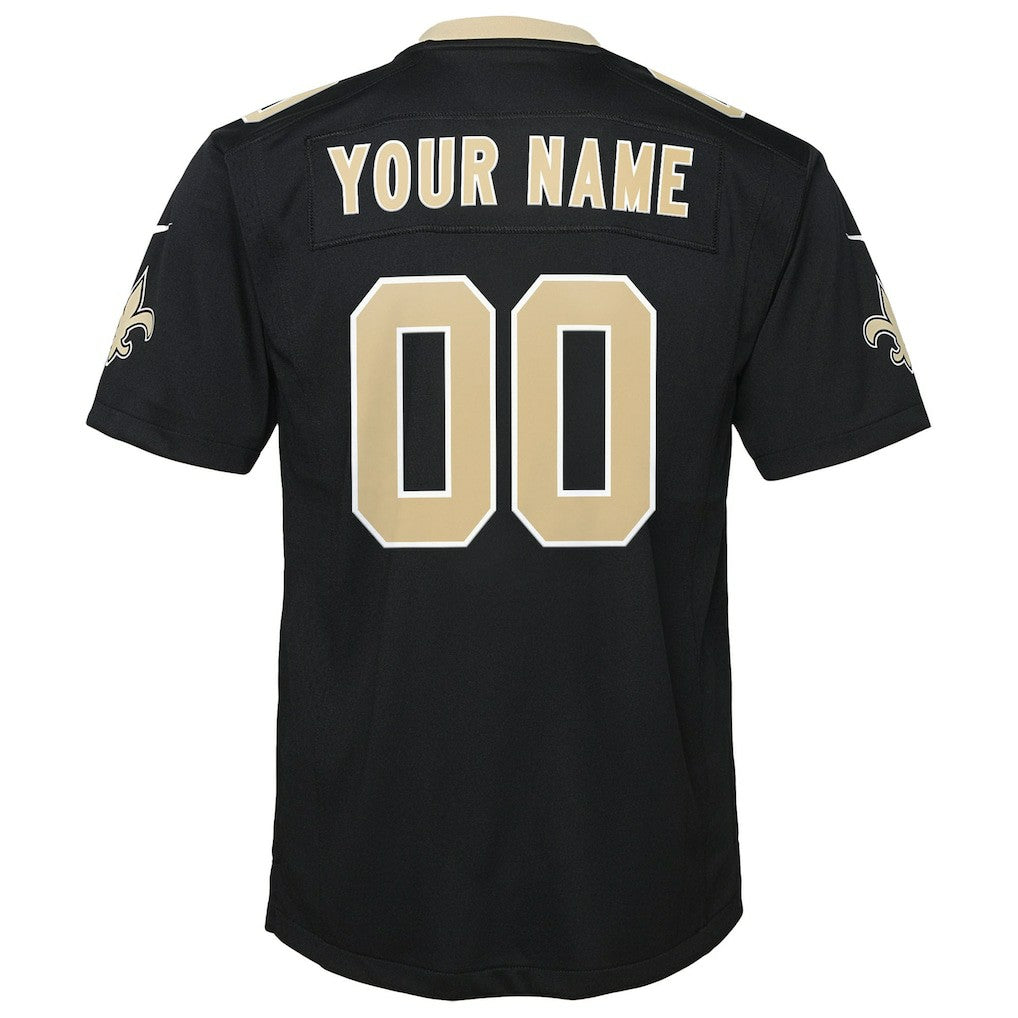 New Orleans Saints Youth Custom Game Jersey - Black Jerseys