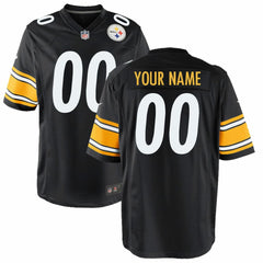 Pittsburgh Steelers Youth Custom Game Jersey - Black Jerseys