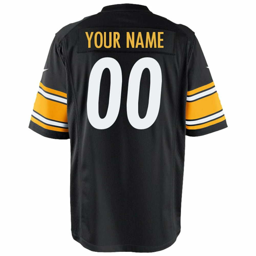 Pittsburgh Steelers Youth Custom Game Jersey - Black Jerseys