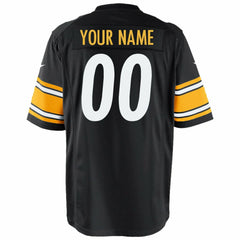 Pittsburgh Steelers Youth Custom Game Jersey - Black Jerseys