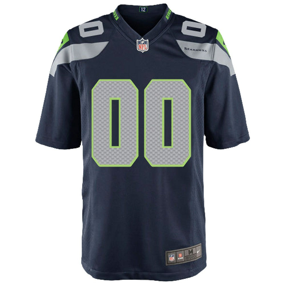 Seattle Seahawks Youth Custom Game Jersey - College Navy Jerseys