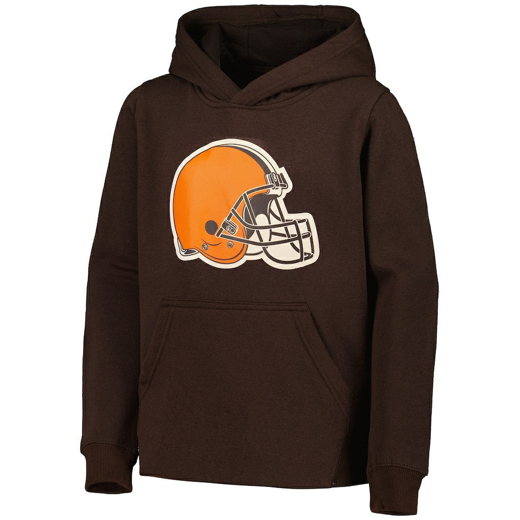 Cleveland Browns Youth Team Logo Pullover Hoodie - Brown Hoodies