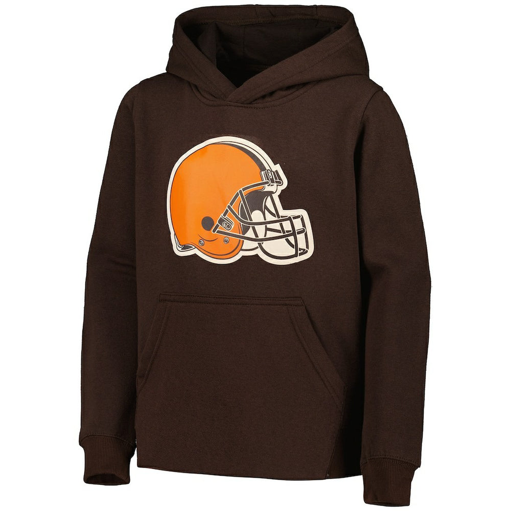 Cleveland Browns Youth Team Logo Pullover Hoodie - Brown Hoodies