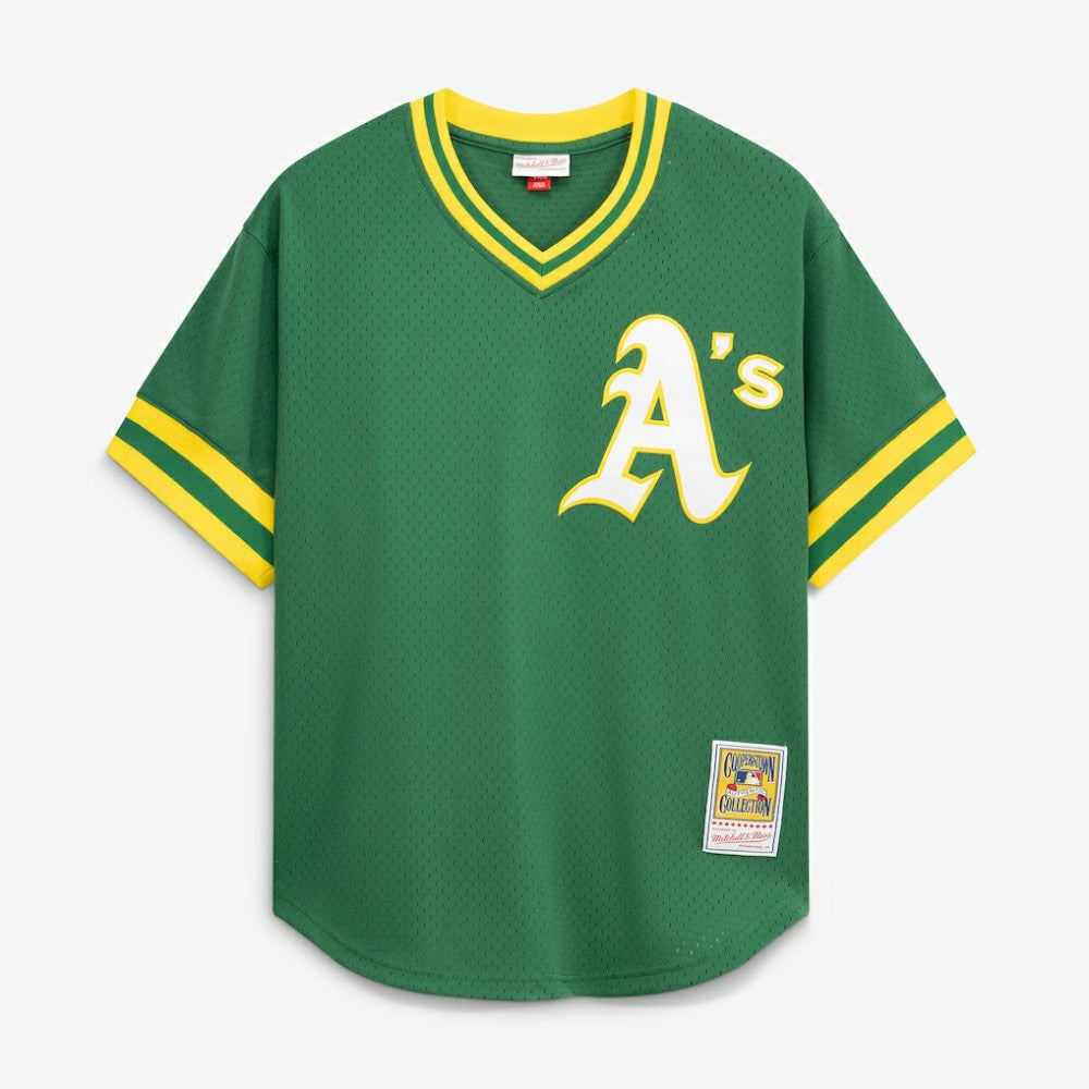 Rickey Henderson Athletics Mitchell & Ness Authentic Batting Practice Jersey - Green Jerseys