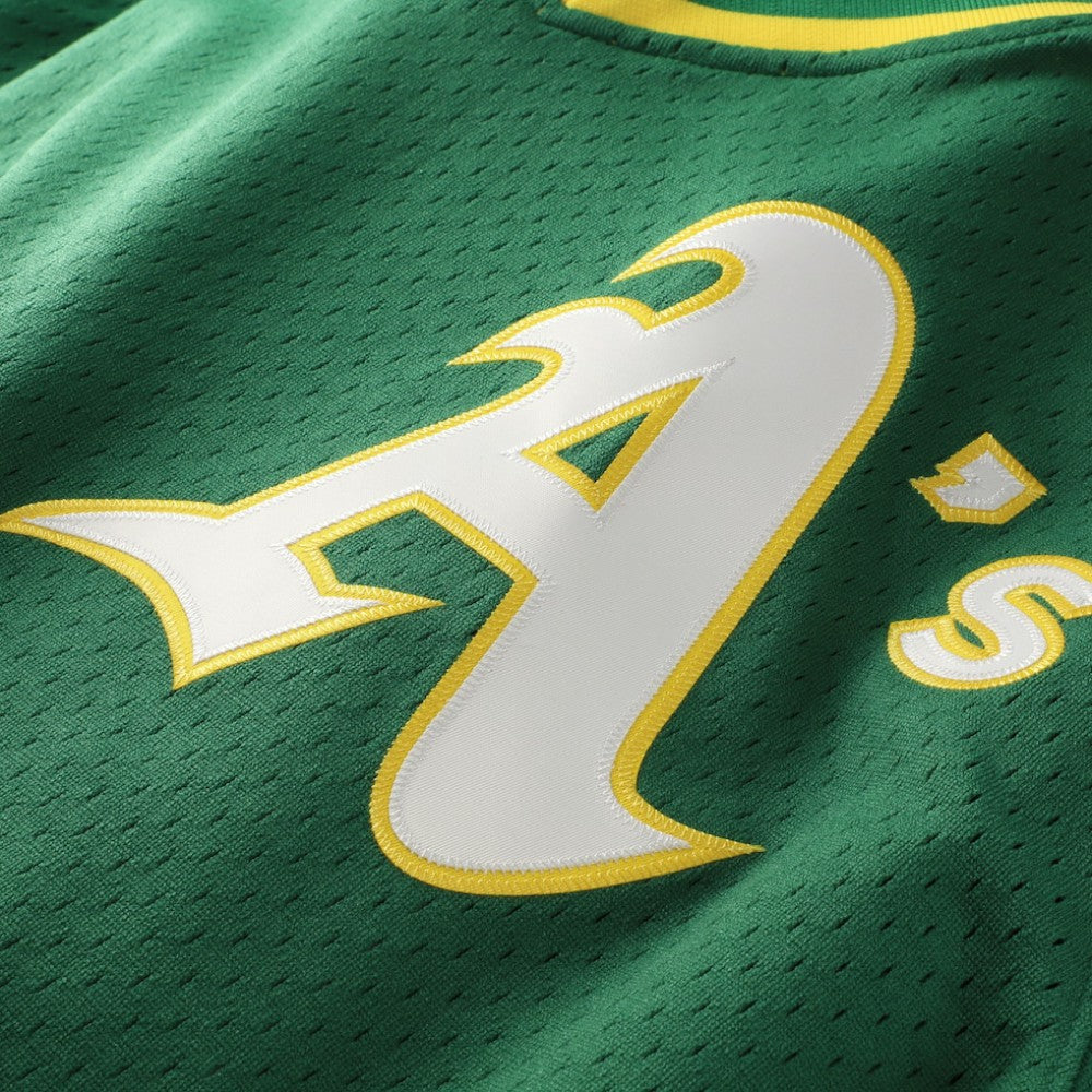 Rickey Henderson Athletics Mitchell & Ness Authentic Batting Practice Jersey - Green Jerseys