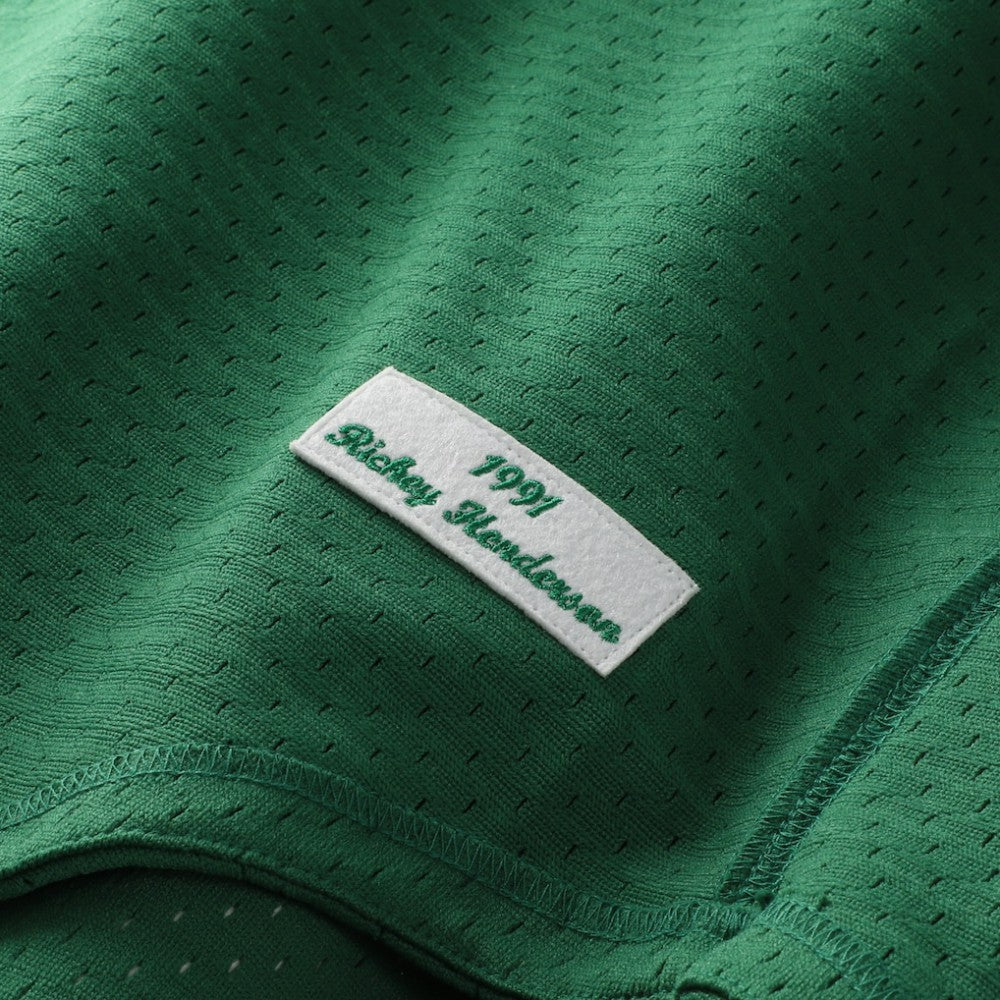 Rickey Henderson Athletics Mitchell & Ness Authentic Batting Practice Jersey - Green Jerseys
